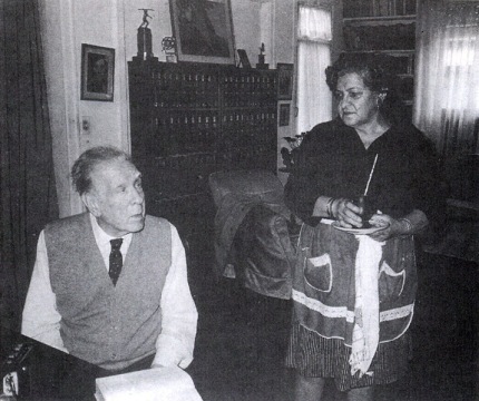 Borges con Fani en el depto de Maipú 994 (inicios de la década del 80)